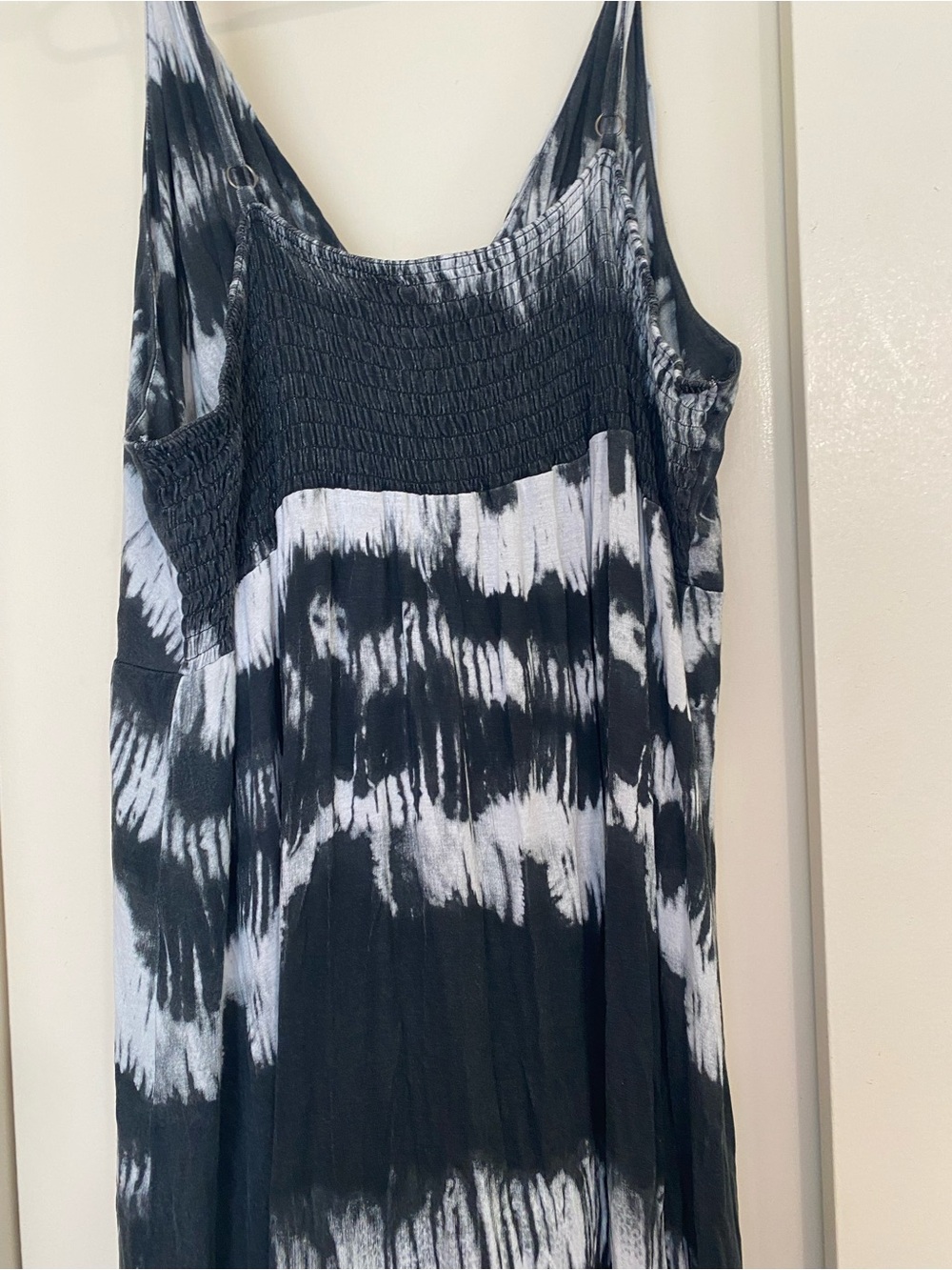 ellos size 4x Black & White Tie-Dye Maxi Dress adjustable spaghetti straps - Picture 7 of 11